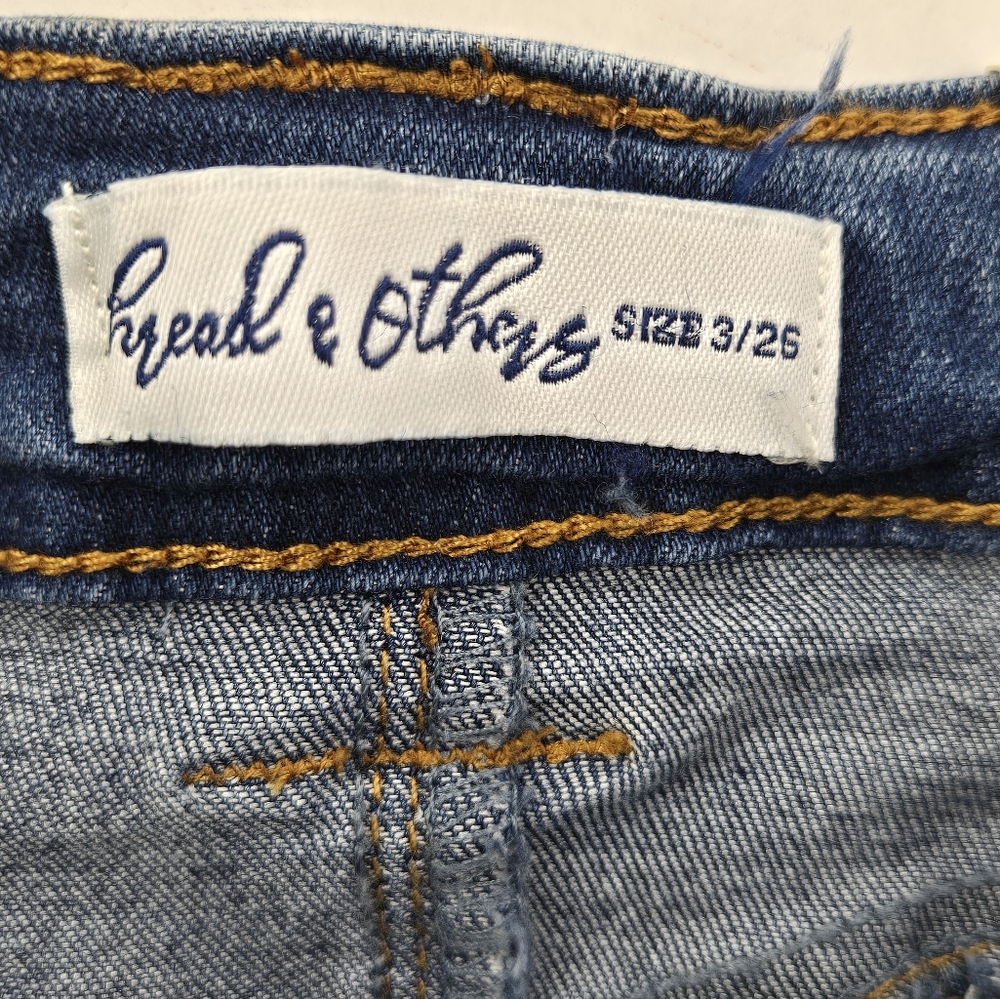 Thread & Others Jeans 3/26High Rise Button Fly Distressed Stretch Ankle Skinny - Picture 2 of 9